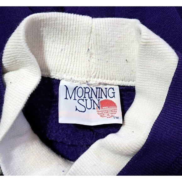 Vintage Cat Reflection Sweatshirt by Morning Sun Womens Size L Large Purple 80s - Picture 8 of 9
